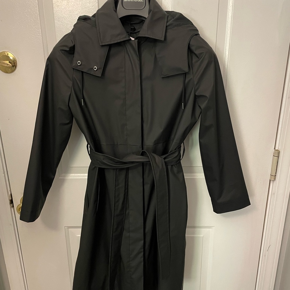 Banana Republic Black Trench Coat with Belt